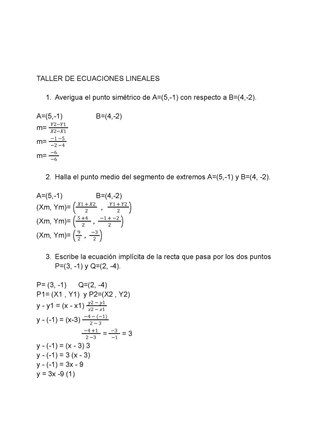 Ecuaciones Lineales 