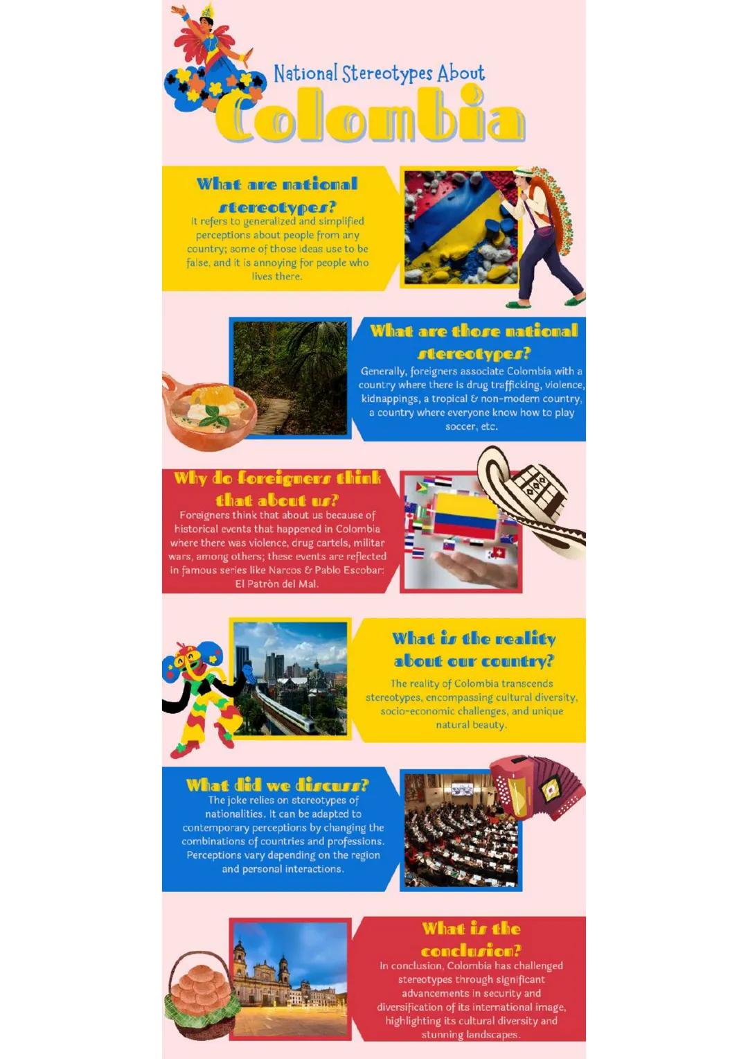 # National Stereotypes About
Colombia

What are national
stereotypes?
It refers to generalized and simplified
perceptions about people from 