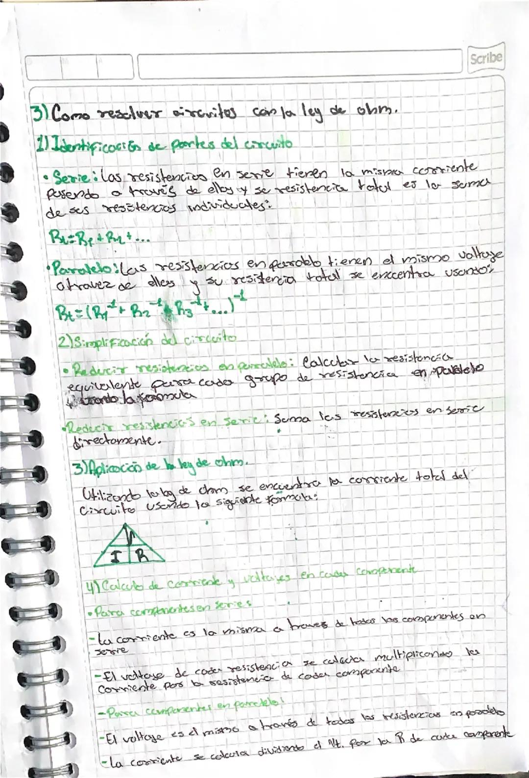 Scribe
TAREA
¿Como sumar resistencies en serie y en paroleb?
SERIE
Re
M
и
Nodo
Rz
Formula: La resistencia total (R+) en serie es la sema
res