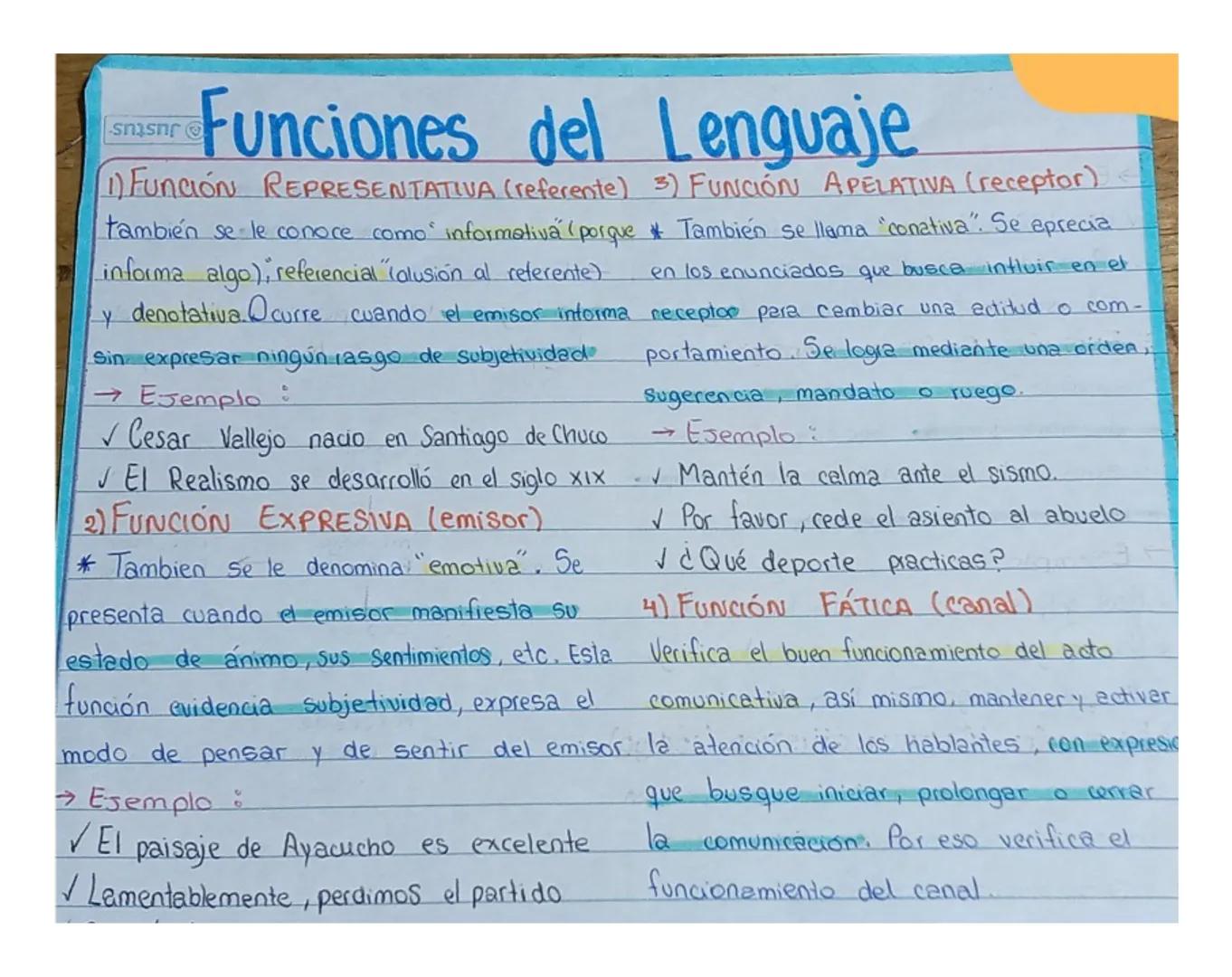 snasir @
# Funciones del Lenguaje
1) FUNCIÓN REPRESENTATIVA (referente) 3) FUNCIÓN APELATIVA (receptor)
también se le conoce como informativ