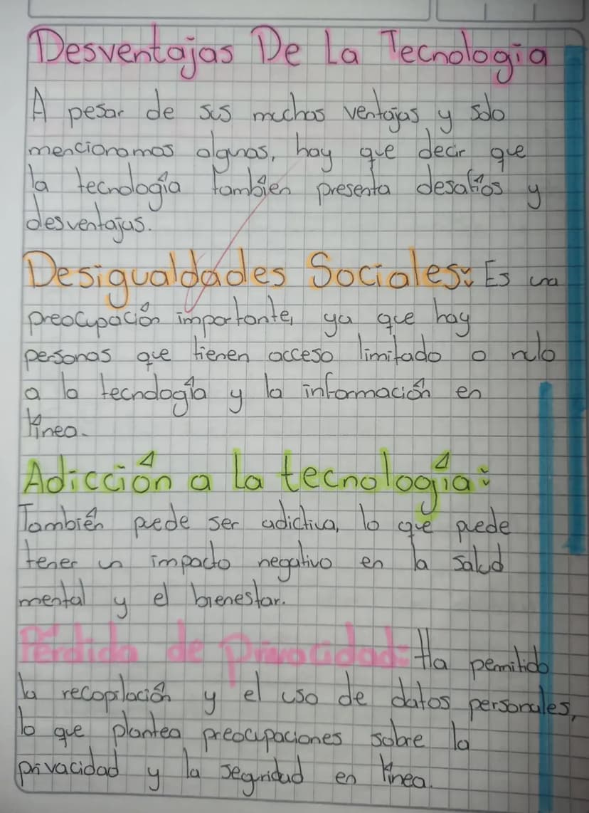 La tecnologia
en
Vidos
en
es in
factor determinante
la forma en que Vivimos nuestros.
en
actualidad. Desde la forma
que nos Comunicamos hast
