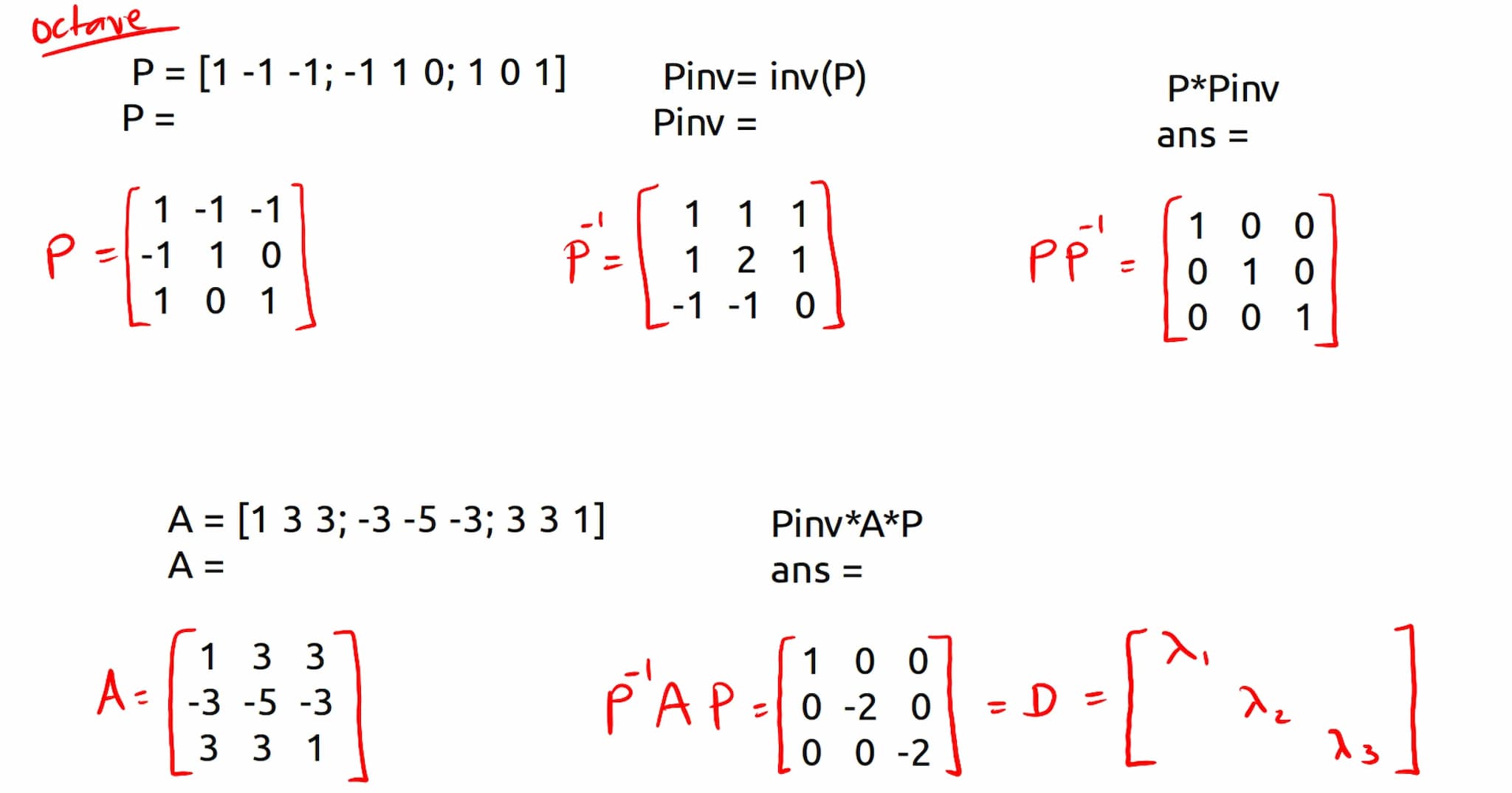 Diagonalización Los valores
y
vectores
propios
para
un a
propios
pueden ser usados
factorización del tipo
A = PDP"
P→ matriz invertible
D → 