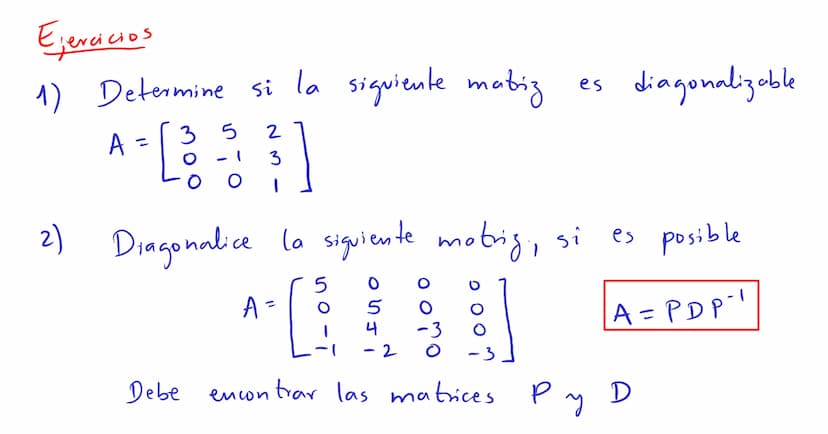 Diagonalización Los valores
y
vectores
propios
para
un a
propios
pueden ser usados
factorización del tipo
A = PDP"
P→ matriz invertible
D → 