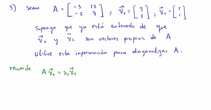 Diagonalización Los valores
y
vectores
propios
para
un a
propios
pueden ser usados
factorización del tipo
A = PDP"
P→ matriz invertible
D → 