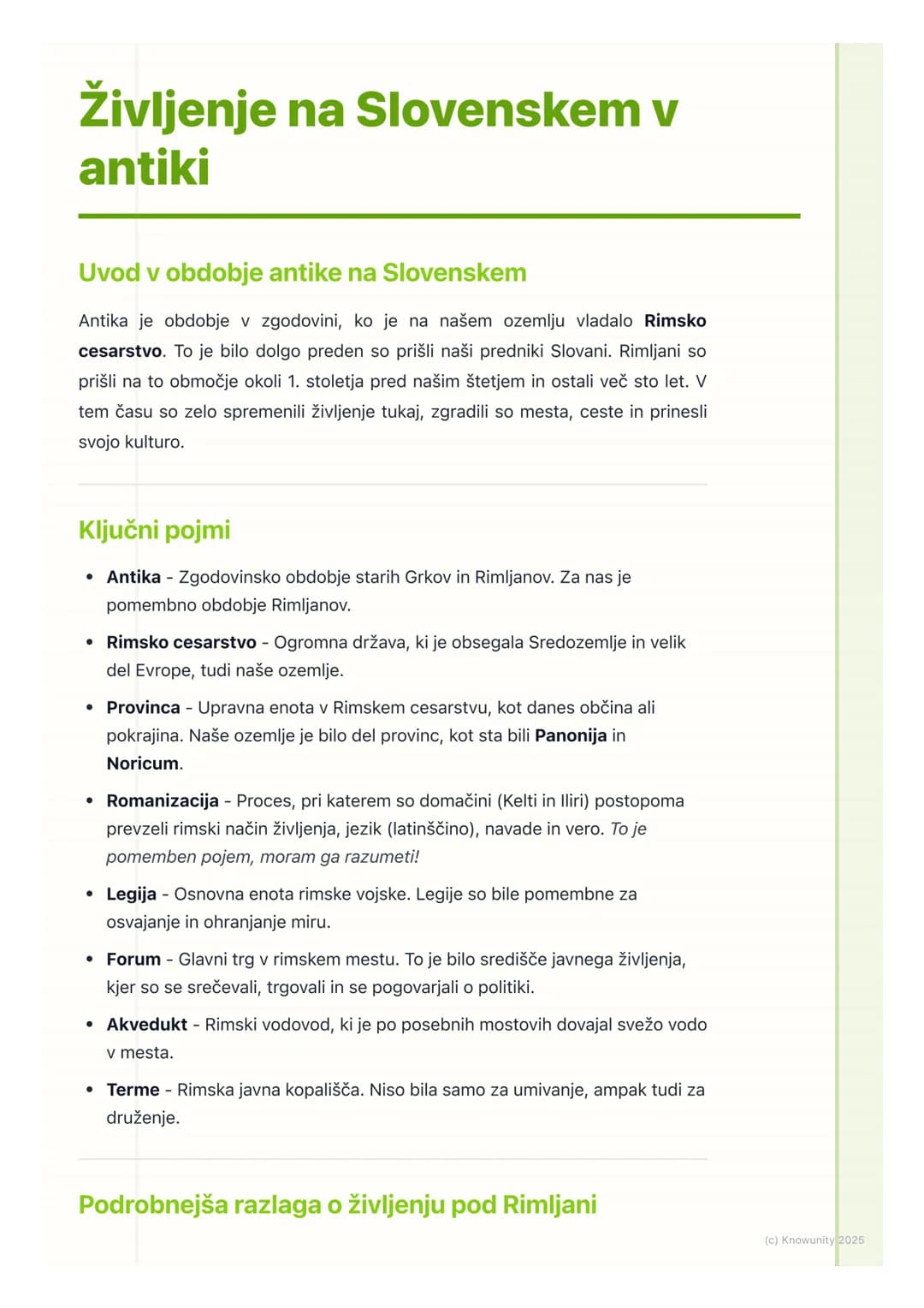 # Življenje na Slovenskem v
antiki

Uvod v obdobje antike na Slovenskem

Antika je obdobje v zgodovini, ko je na našem ozemlju vladalo Rimsk