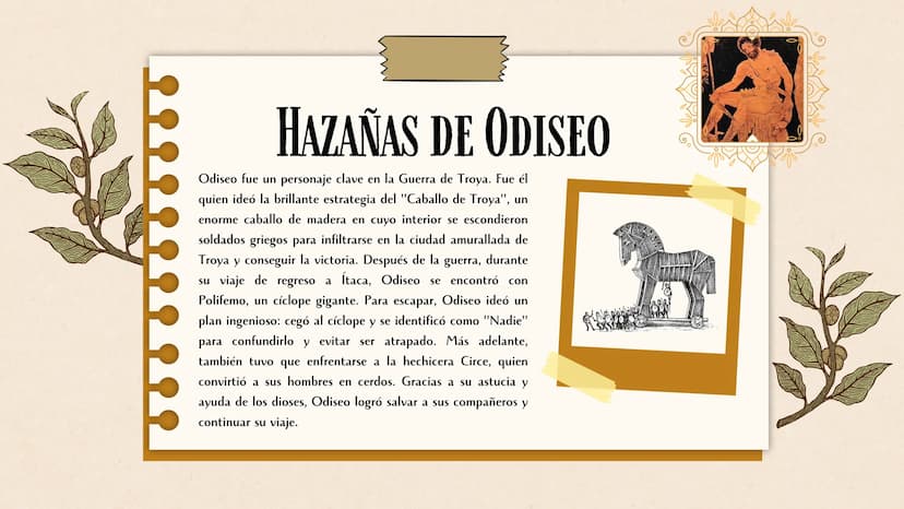 T ༥
ར
PROYECTO De:
ODISEO ÍNDICE
• Introducción a Odiseo
• Hazañas y Aventuras
• Desafíos y Obstáculos
•
Regreso a Ítaca y Legado
• Conclusi