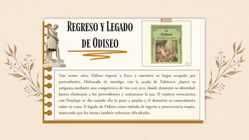 T ༥
ར
PROYECTO De:
ODISEO ÍNDICE
• Introducción a Odiseo
• Hazañas y Aventuras
• Desafíos y Obstáculos
•
Regreso a Ítaca y Legado
• Conclusi