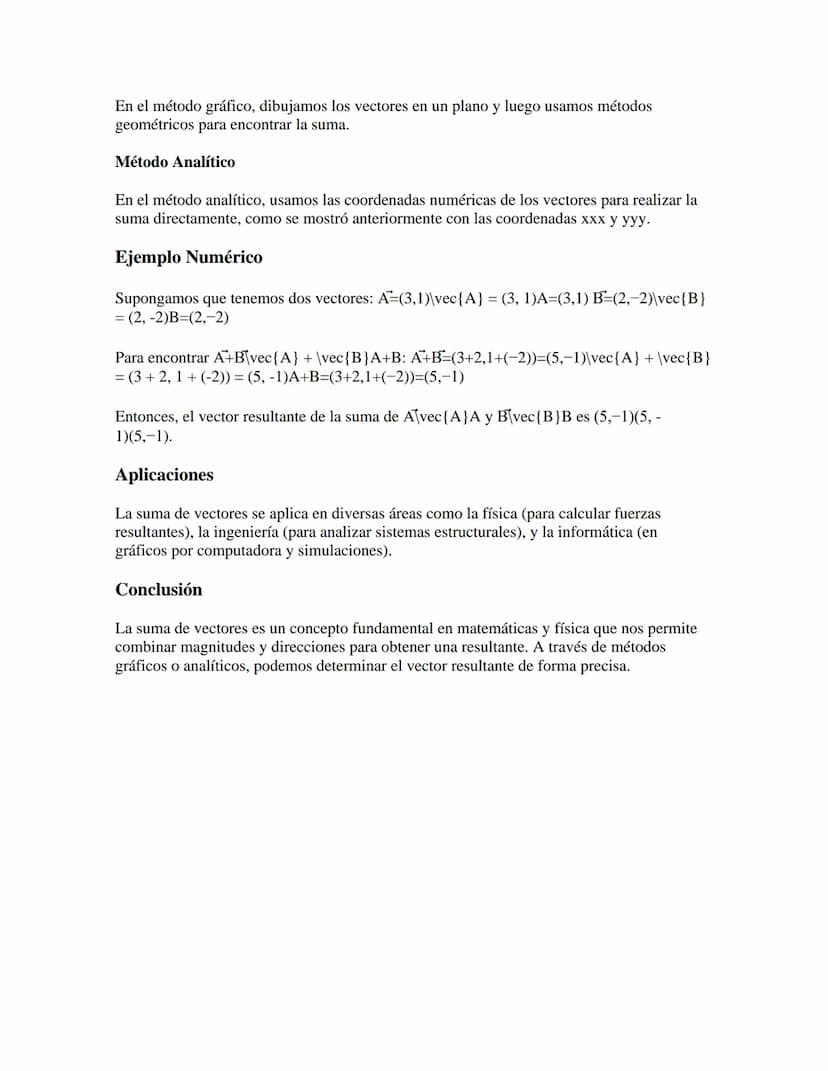 SUMA DE VECTORES
Introducción a los Vectores
Un vector es una cantidad que tiene magnitud y dirección. En el contexto matemático, los
vector