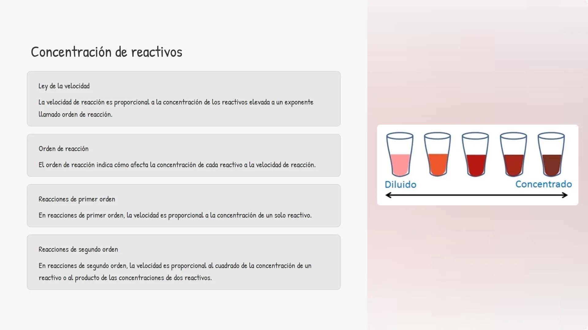 la cinética química
La cinética química estudia la velocidad a la que se producen las reacciones
químicas y los factores que la afectan. Com