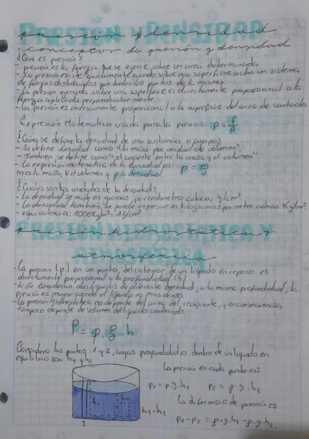 ## presión y densidad

### Conceptos de presión y densidad

- ¿Qué es presión?
- La presión es la fuerza que se ejerce sobre un área determi