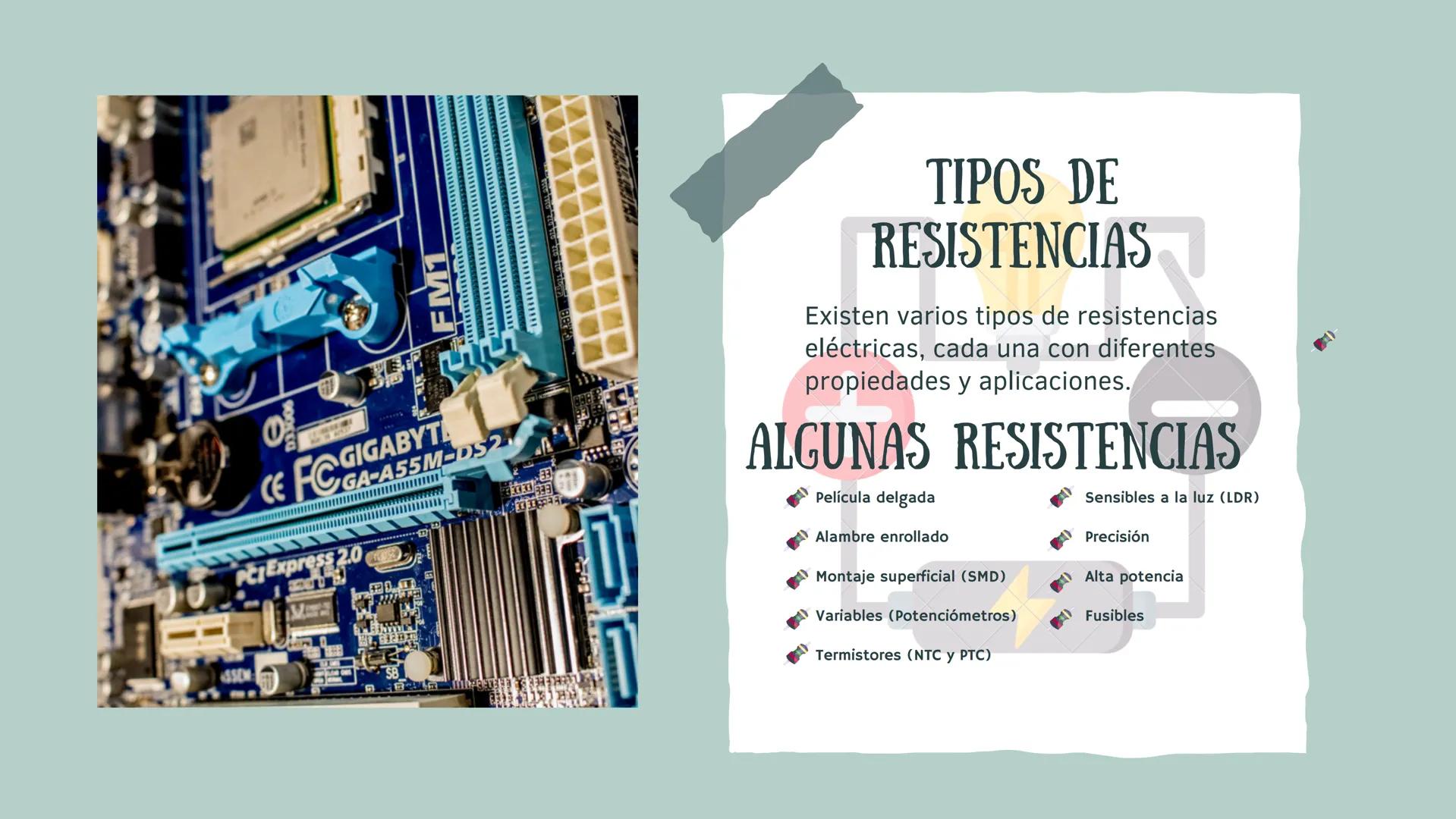 RESISTENCIAS
D
POR: SOPHIE GONZÁLEZ Y VALENTINA GONZÁLEZ QUE ES?
Una resistencia
eléctrica es un
dispositivo que reduce
la cantidad de
corri