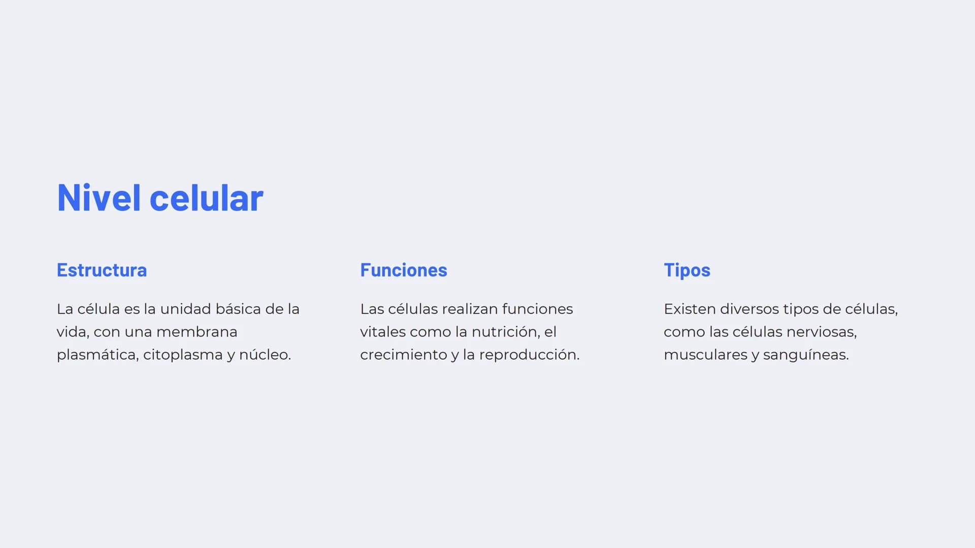 Niveles de
organización
biológica
La vida en la Tierra se organiza en una jerarquía de niveles, desde lo
más pequeño hasta lo más complejo. 