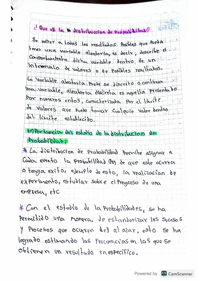 ¿Que es la Fa distribuccion de propalitidas?
Se refier a todos los resultados Posibles que pueda
tener una variable aleatoria, es decir, des