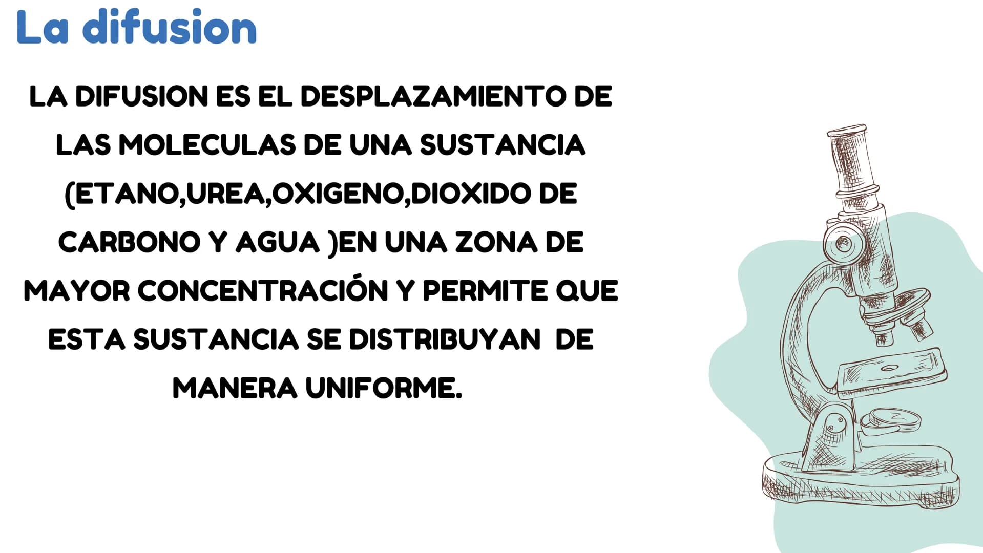 DIFUSÓN,OSMOSIS Y
TRANSPORTE
ACTIVO DE LA
MEMBRANA
CELULAR La difusion
LA DIFUSION ES EL DESPLAZAMIENTO DE
LAS MOLECULAS DE UNA SUSTANCIA
(E