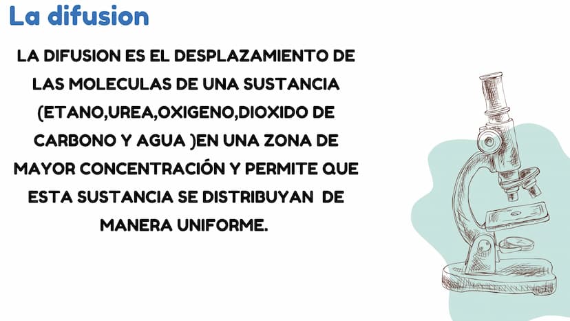 DIFUSÓN,OSMOSIS Y
TRANSPORTE
ACTIVO DE LA
MEMBRANA
CELULAR La difusion
LA DIFUSION ES EL DESPLAZAMIENTO DE
LAS MOLECULAS DE UNA SUSTANCIA
(E