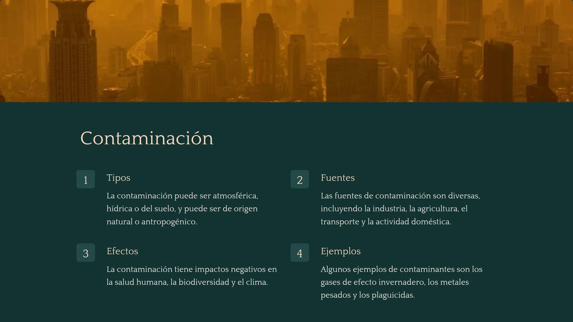Química ambiental
La química ambiental estudia las interacciones de los
compuestos químicos en el medio ambiente. Esta rama de la
química in