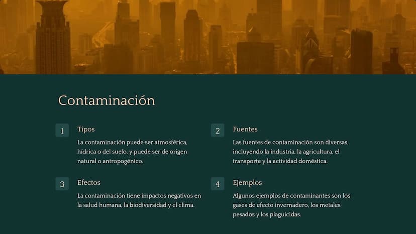 Química ambiental
La química ambiental estudia las interacciones de los
compuestos químicos en el medio ambiente. Esta rama de la
química in