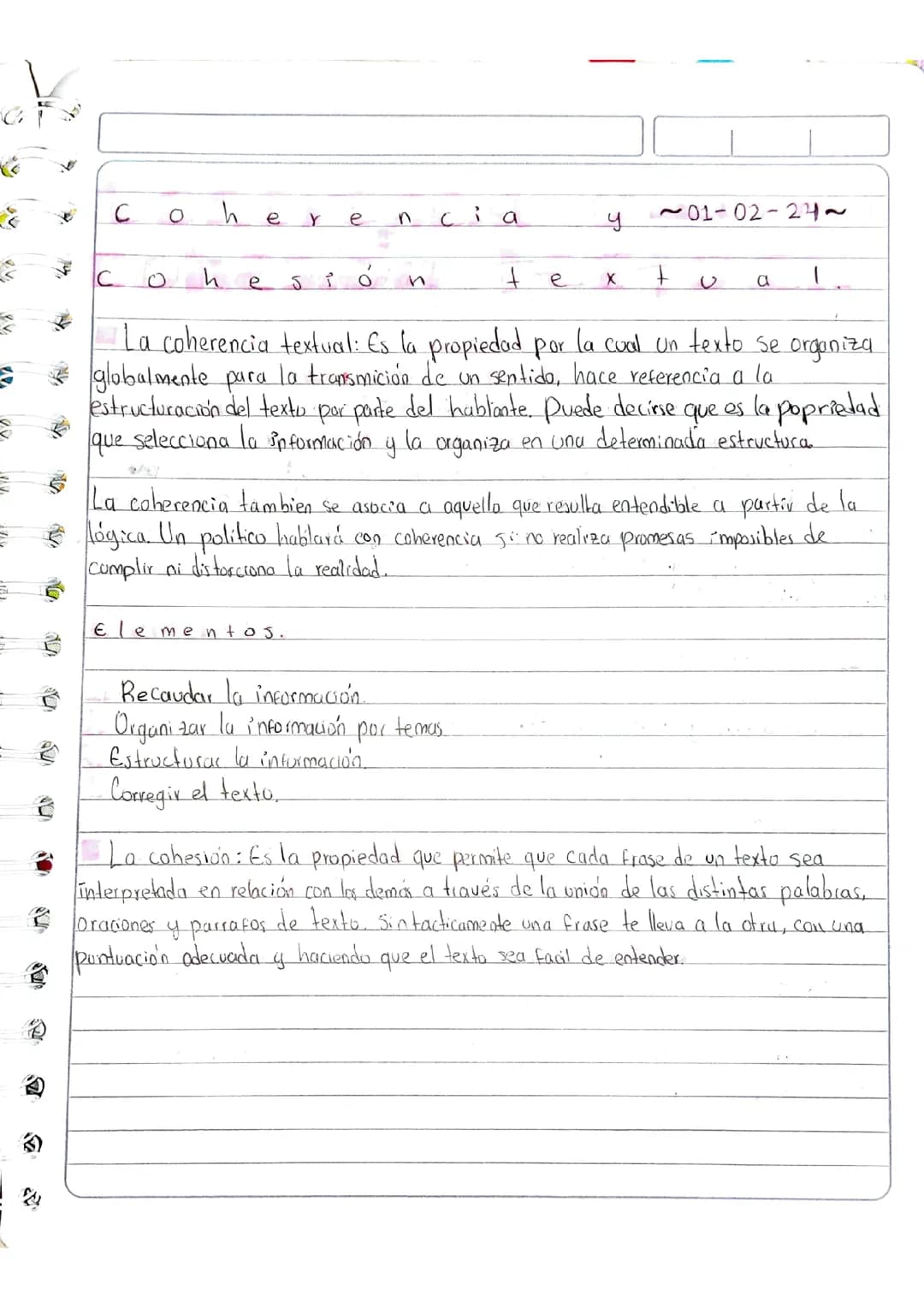 Coherencia y cohesión textual