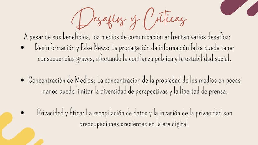 Los Medios de
Comunicación ¿Que son?
Los medios de comunicación juegan un papel crucial en la sociedad
moderna, funcionando como canales ese