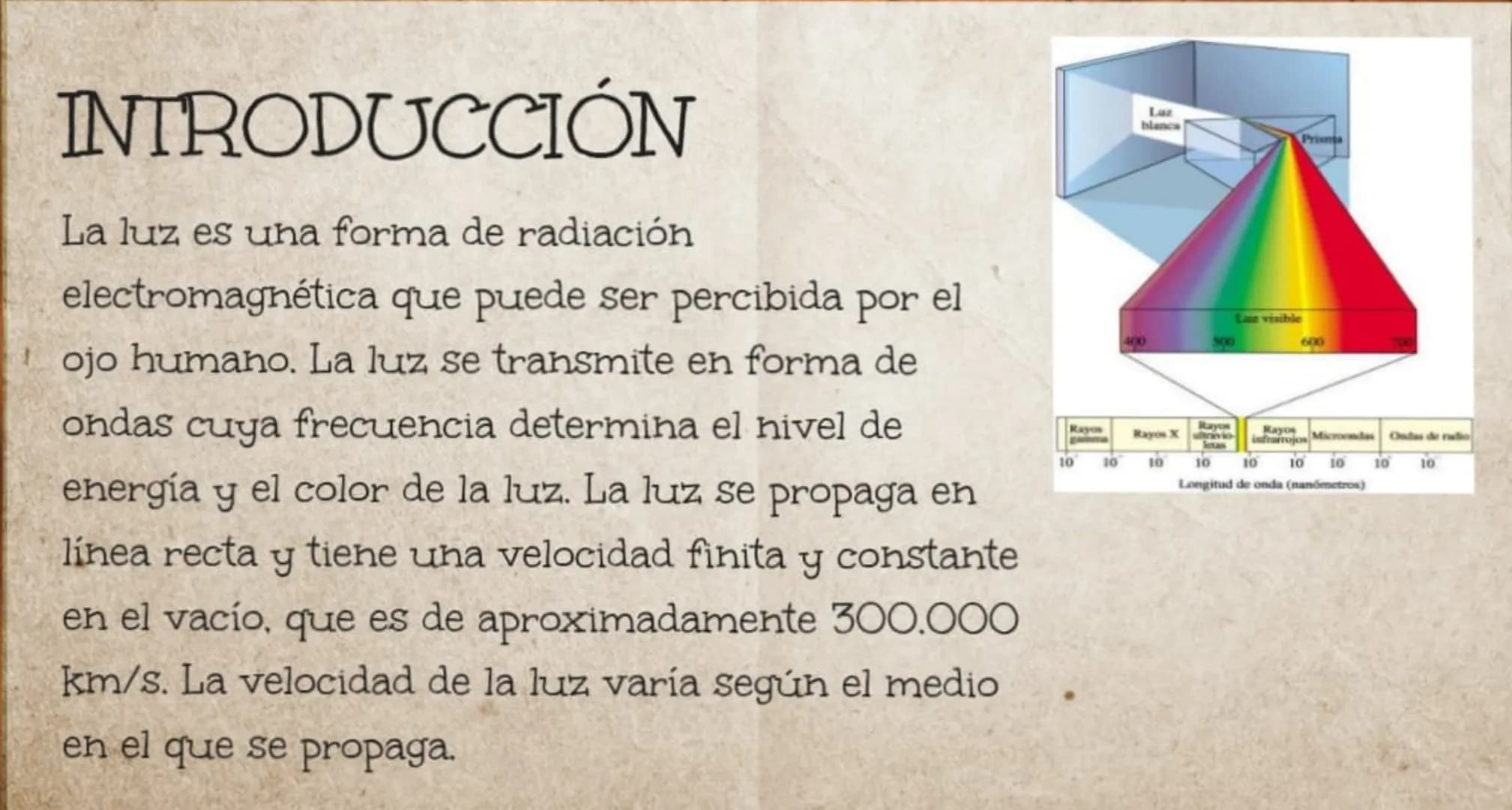 PRISMA DE NEWTON
ESPECTRO
LA LUZ SE DESCOMPONE AL PASAR POR UN PRISMA
NATURALEZA
DE LA LUZ ÍNDICE
1. Introducción
2. Justificación
3. Desarr