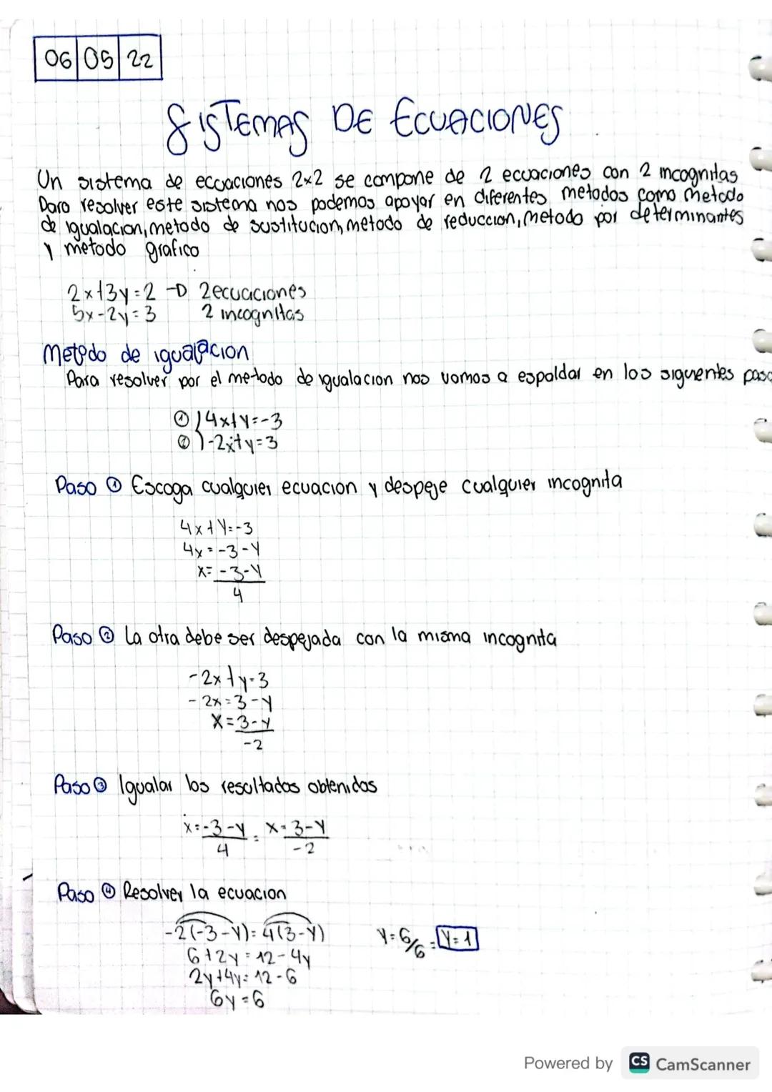 06 05 22
SISTEMAS DE ECUACIONES
2
Un sistema de ecuaciones 2×2 se compone de 2 ecuaciones con Incognitas
Daro resolver este sistema nos pode