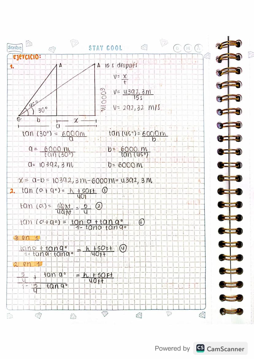 Scribe
ley de seno
co
sen e = c.O
h
STAY COOL
B
D
M
AABC
B
a
α+B+8=180°
C
d
୪
b
A
a,b,c lados
α, B, Angulos A, B, C vertices
son a = senB = 