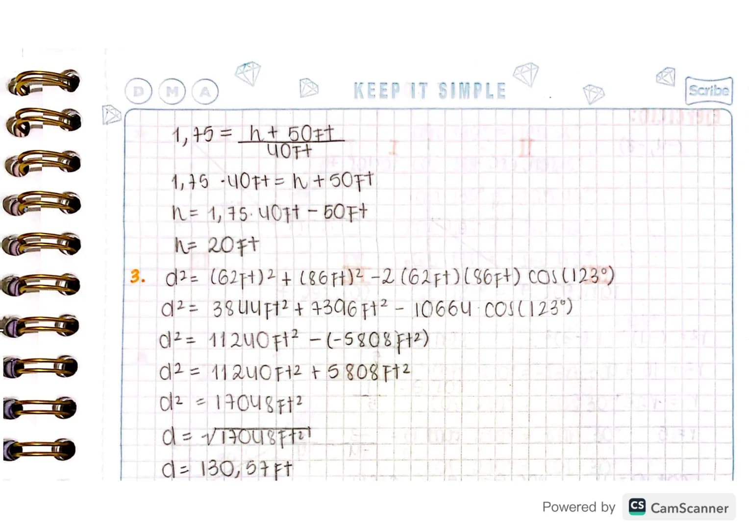 Scribe
ley de seno
co
sen e = c.O
h
STAY COOL
B
D
M
AABC
B
a
α+B+8=180°
C
d
୪
b
A
a,b,c lados
α, B, Angulos A, B, C vertices
son a = senB = 