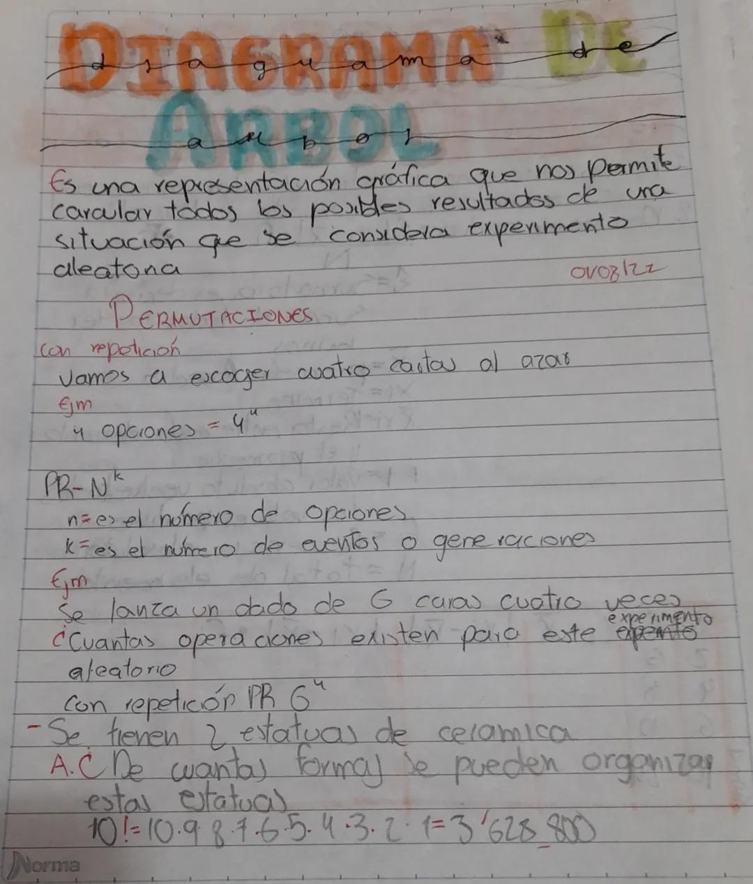 DIAGRAMA
ARBOL
Es una representación gráfica que nos permite
carcular todos los posibles resultados de
considera experimento.
situación que 