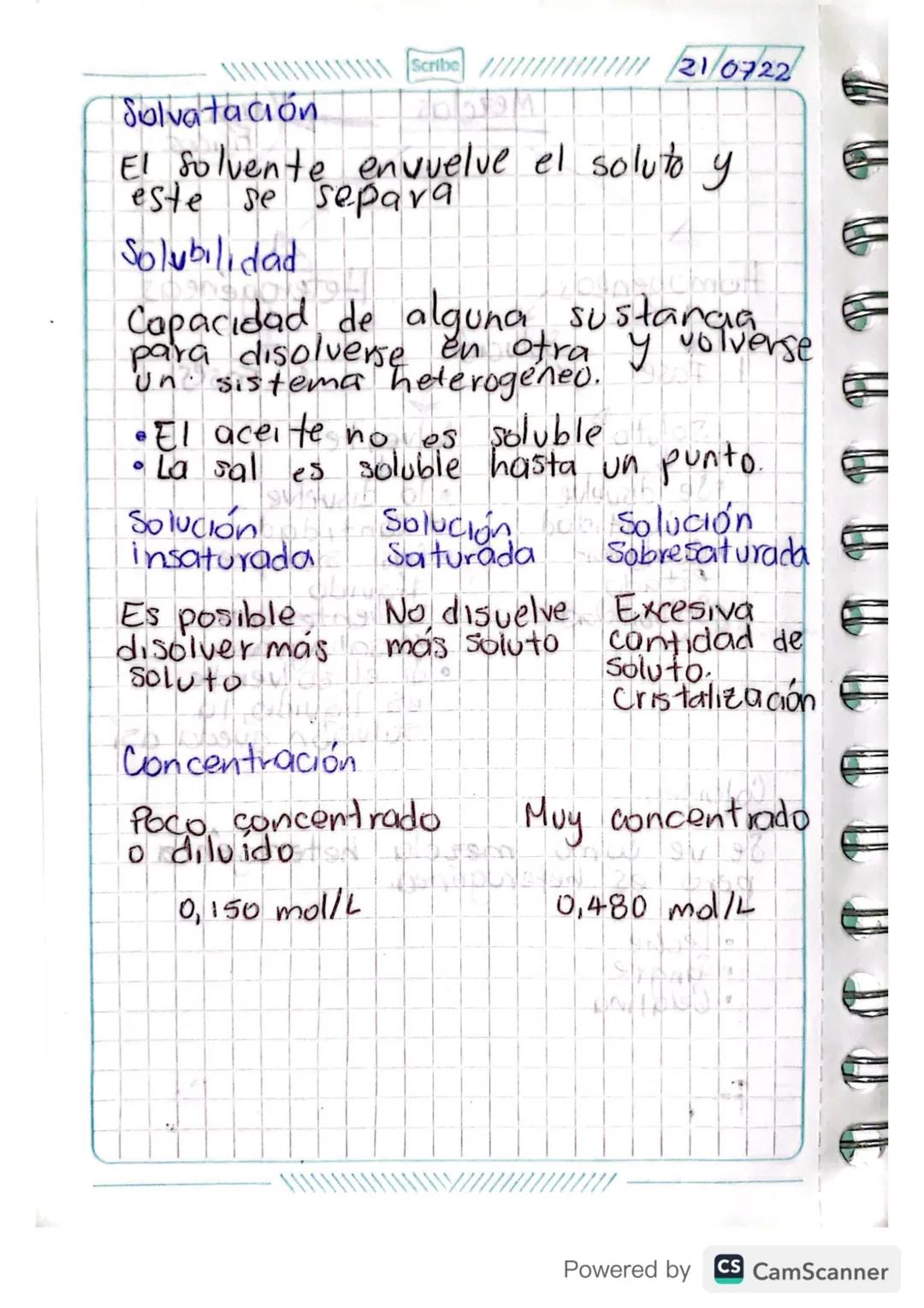 Scribe
Merclas
Cambios
Físicos
Homogeneas
1 Fase
Soluto
Solución
Se disuelve
- Cantidad
•Cualquier
estado
•Solubilidad
Coloides
Heterogéneas