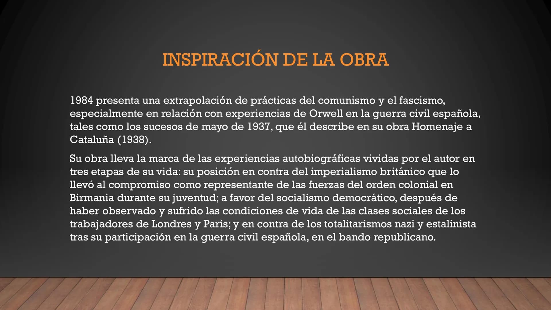 NOVELA: 1984
ESCRITOR: GEORGE ORWELL
1984
GEORGE ORWELL
BLANCOEGER DATOS GENERALES
FECHA DE IMPRESIÓN: 8/06/1949 (Reino Unido)
ESCRITURA: 19