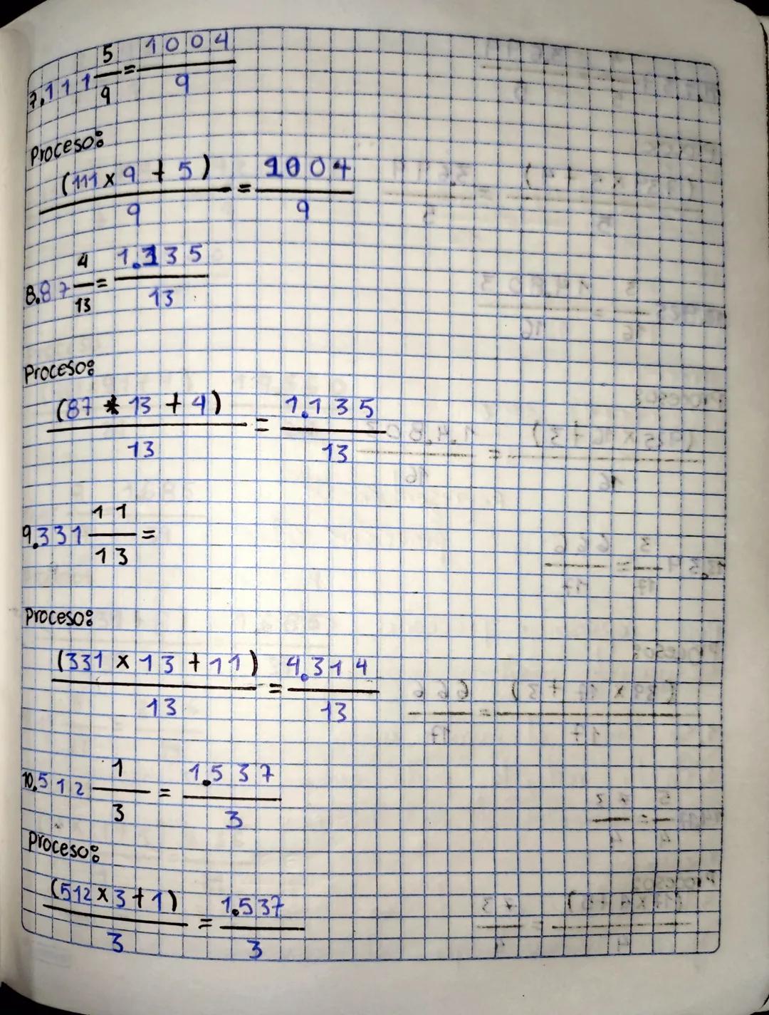 Practica Números
Mixtos.
1.0bserva cada figura, luego completar las
fracciones.
A.

B.

C.

D.
△

$1\frac{1}{2} = \frac{\boxed{3}}{2}$

$1\f