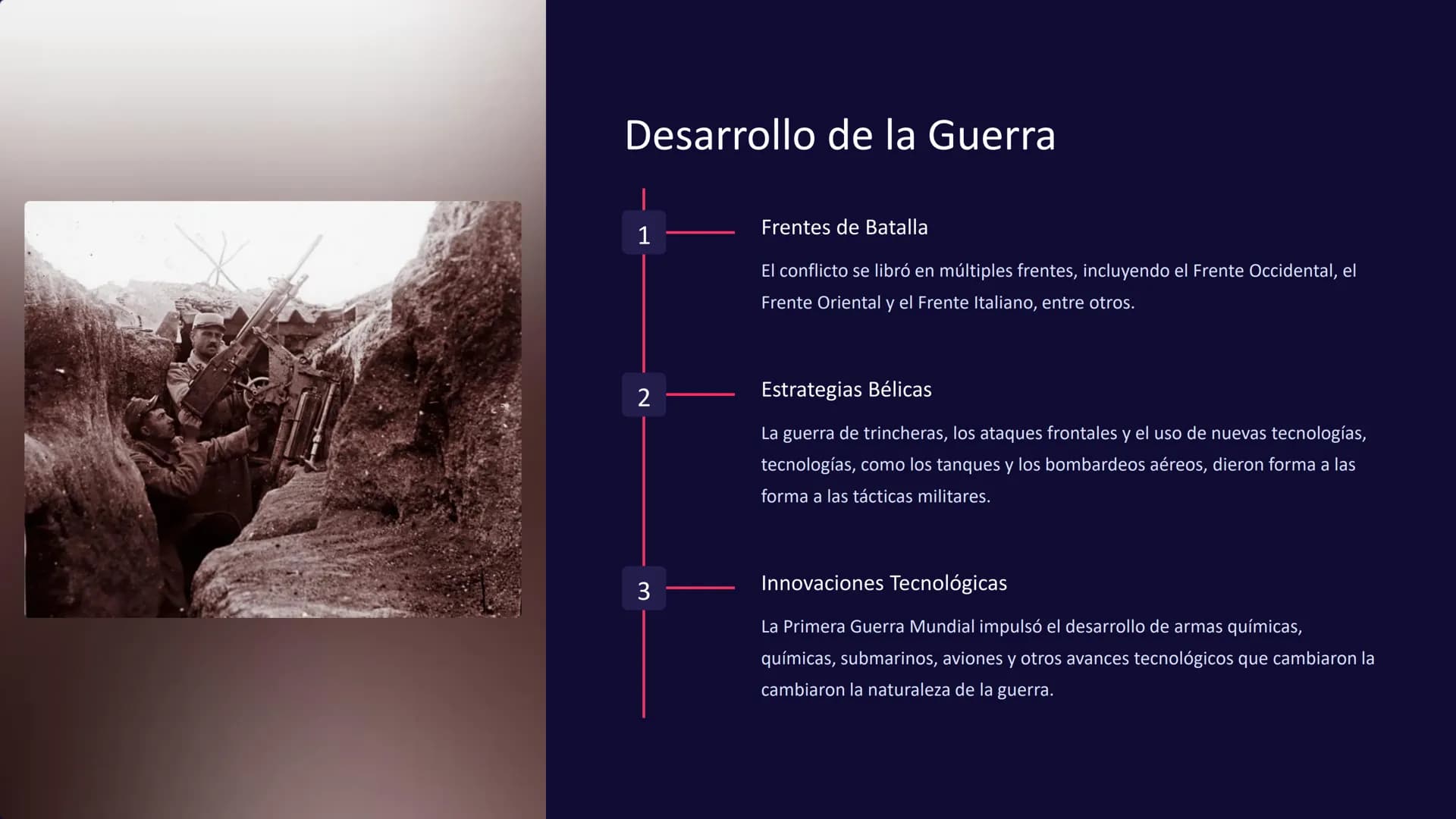 La Primera Guerra
Mundial: Un Conflicto
Global
La Primera Guerra Mundial (1914-1918) fue un conflicto bélico global
bélico global que marcó 