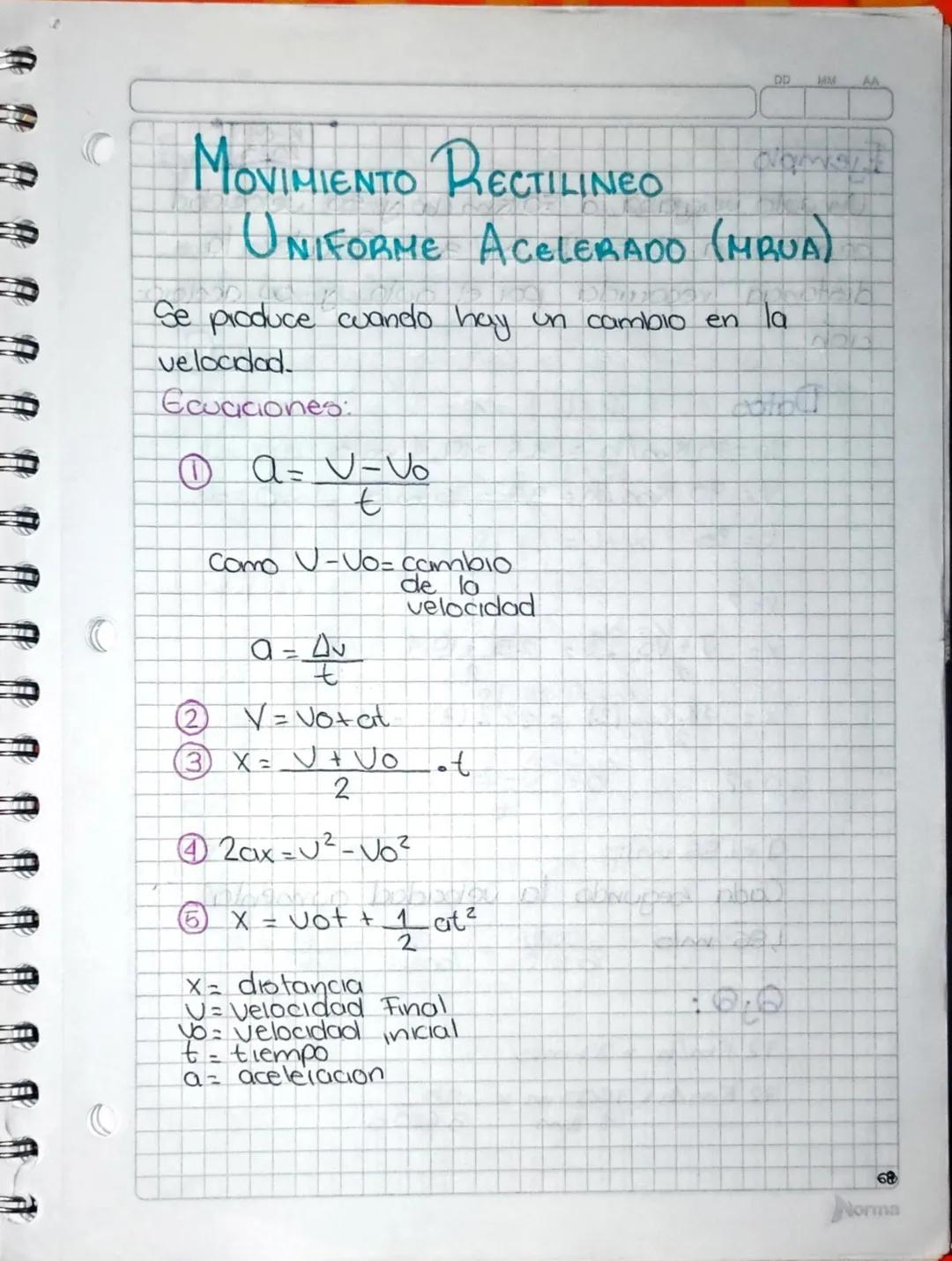 DO MM AA
Movimiento Rectilineo
Uniforme (MAU)
Es aquel en el cual los objetos recorren olratan-
cias iguales en tiempos iguales
Ejemplo la s