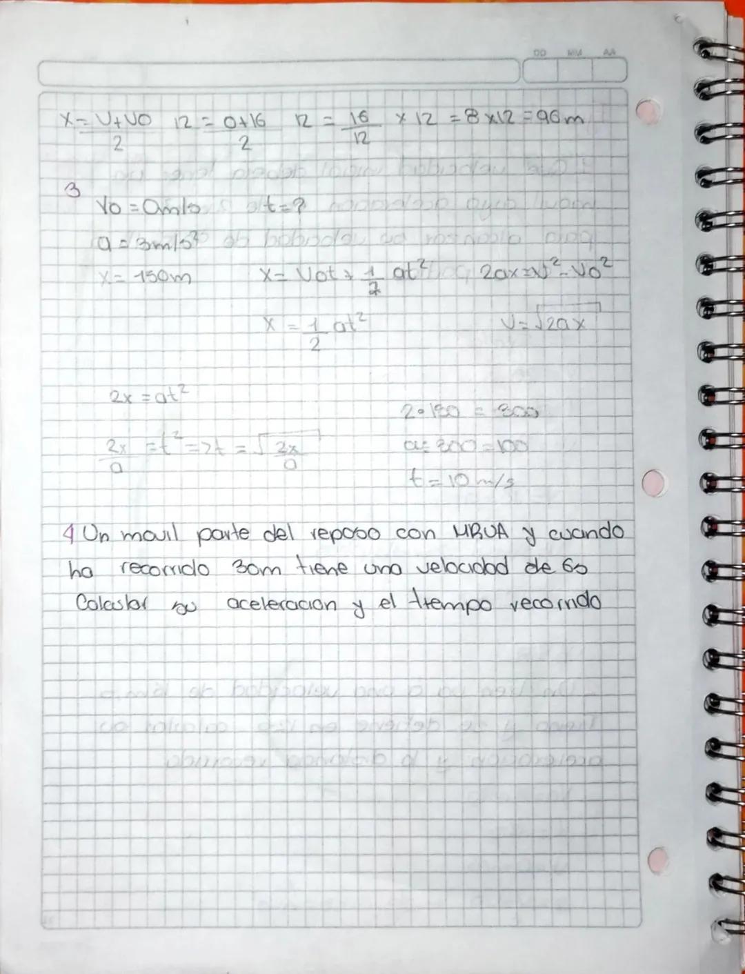 DO MM AA
Movimiento Rectilineo
Uniforme (MAU)
Es aquel en el cual los objetos recorren olratan-
cias iguales en tiempos iguales
Ejemplo la s