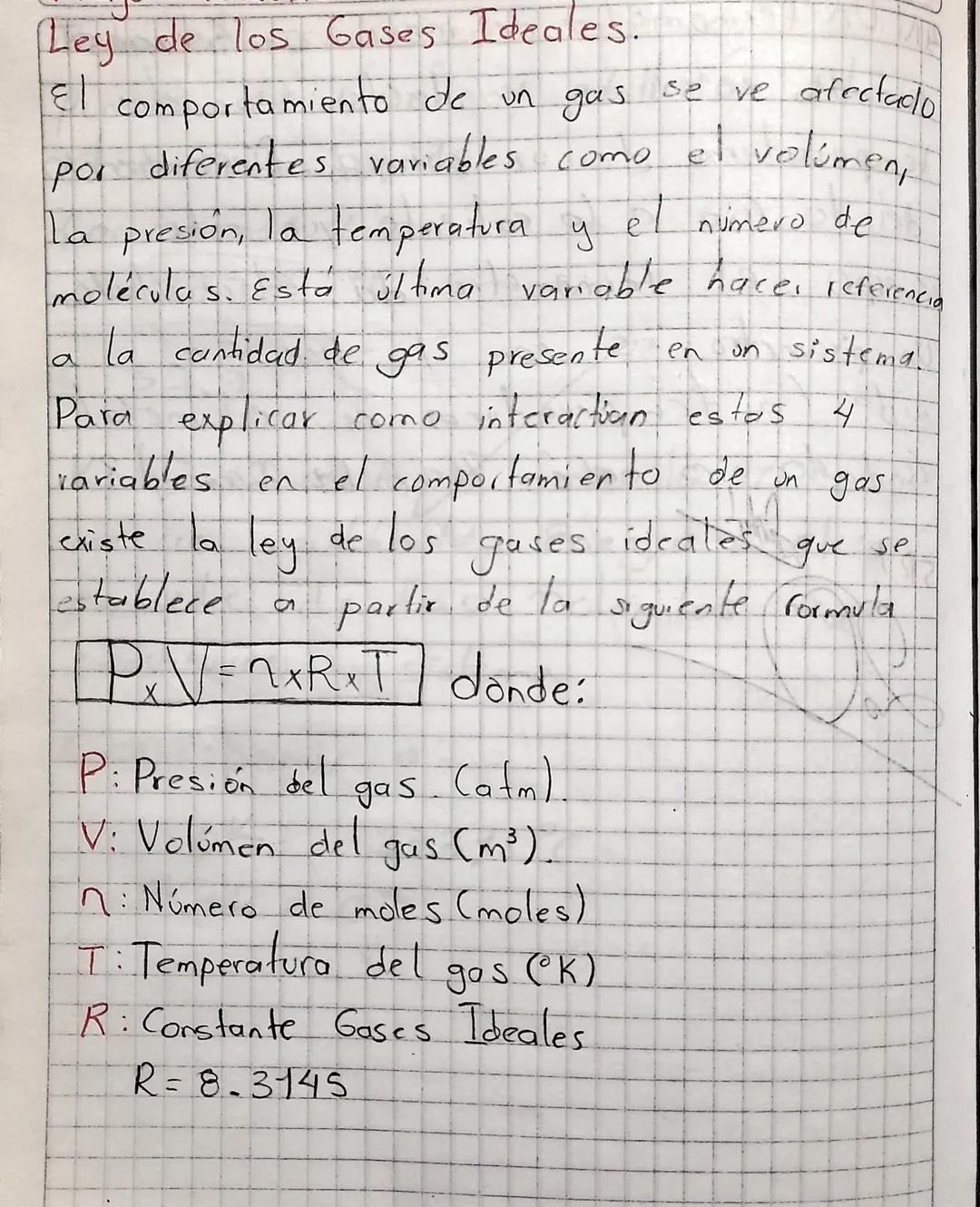 Ley de los Gases Ideales.
comportamiento de un gas.
Se
हो
Por
diferentes variables como
ve
afectado
el volúment
La presión, la temperatura y