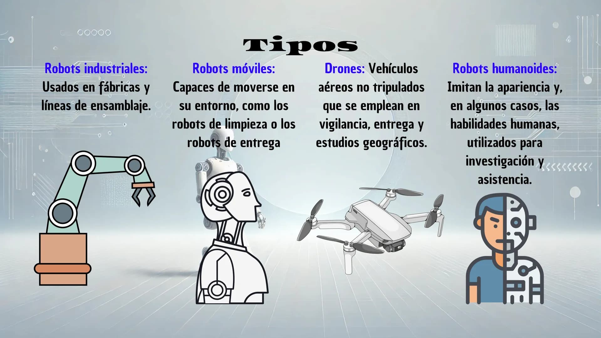 ROBÒTICA
Es una rama de la tecnología que se enfoca en diseñar,
construir y programar robots. Los robots son máquinas
programables que puede