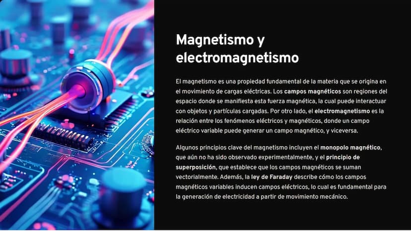 B
Introducción a la
electricidad y el
magnetismo
La electricidad y el magnetismo son fenómenos físicos
fundamentales que rigen gran parte de