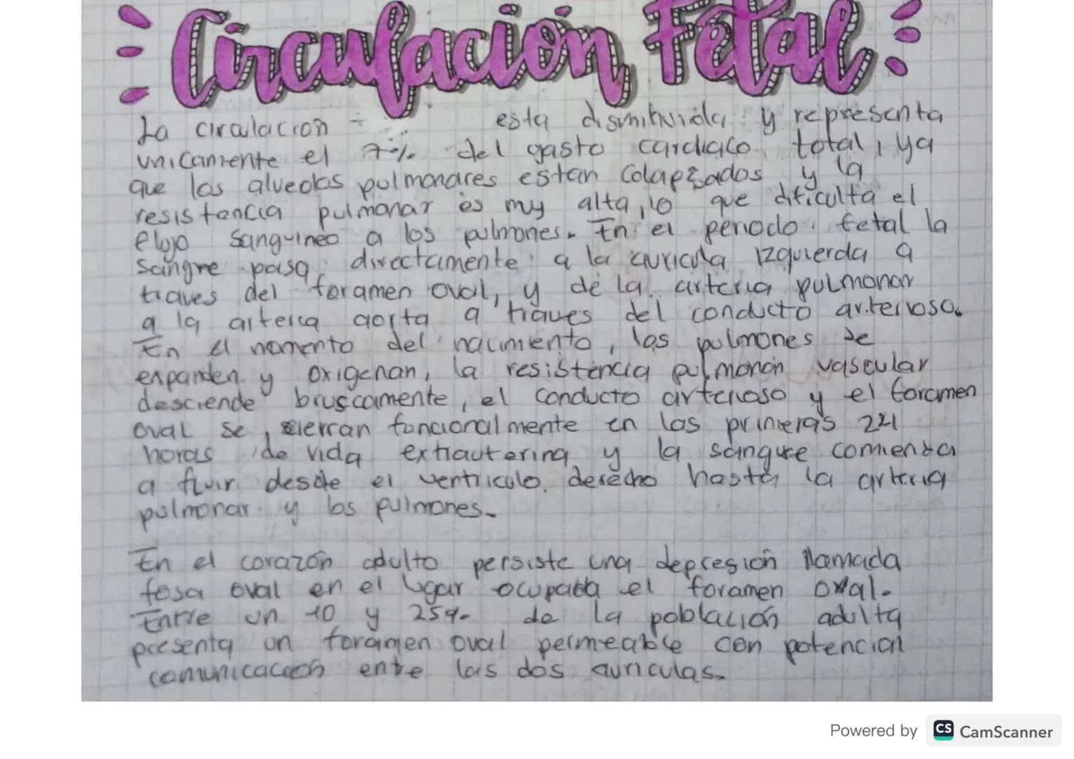Cincufación Fetal
La circulacion
resistencia pulmonar es
esta dismitvida y representa
unicamente el 7% del gasto cardiaco total, ya
que las 