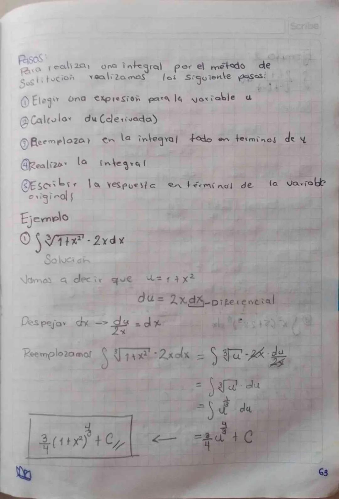 07 02 24
Catulo Integral.
Scribe
Antiderivada: Se dice que una funcion F(x) es una antiderivada
(o primitiva) de la funcion f(x) en el
F'(x)