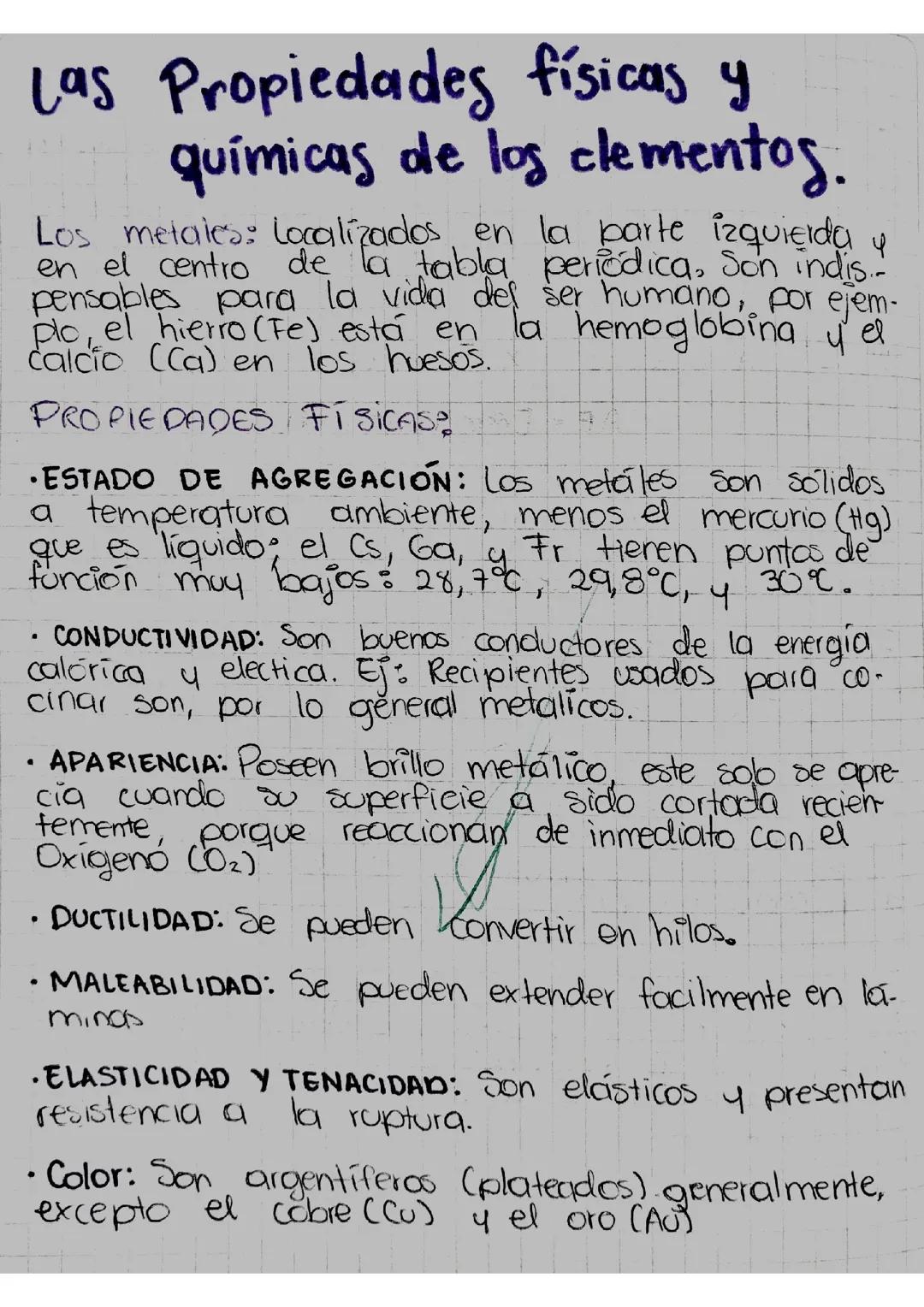 Características Físicas y Químicas de los Metales y No Metales