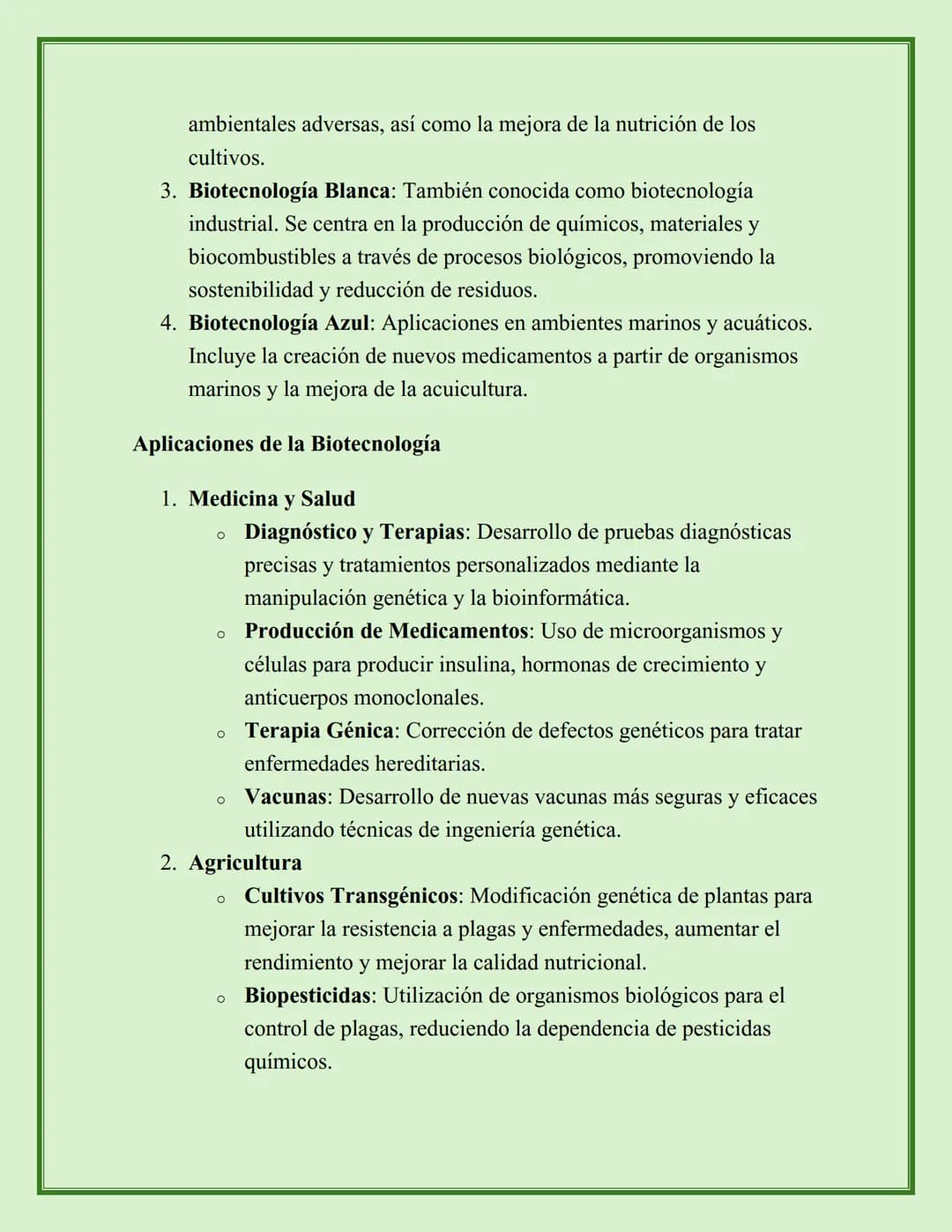 BIOTECNOLOGÍA Y SUS
APLICACIONES
La biotecnología es una rama de la ciencia que utiliza organismos vivos,
sistemas biológicos o sus derivado