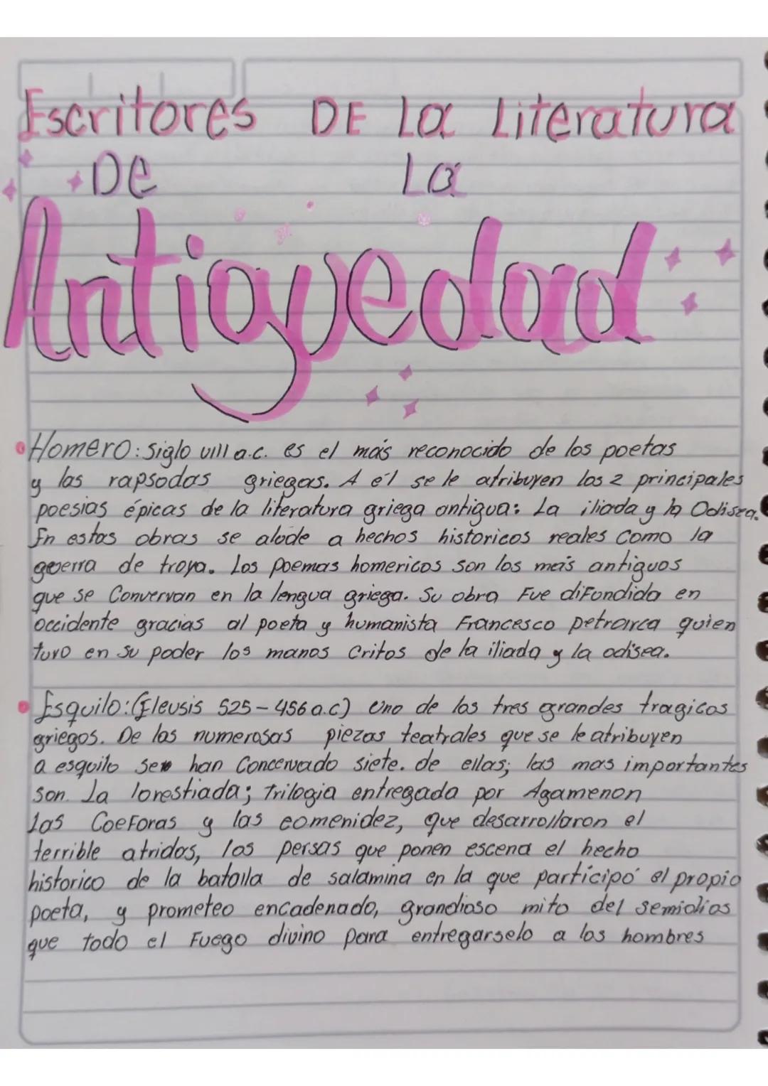 Escritores DE La Literatura
De
10
Intigpedord
• Homero: Siglo vill a.c. es el más reconocido de los poetas
g
el
y las rapsodas griegers. A é
