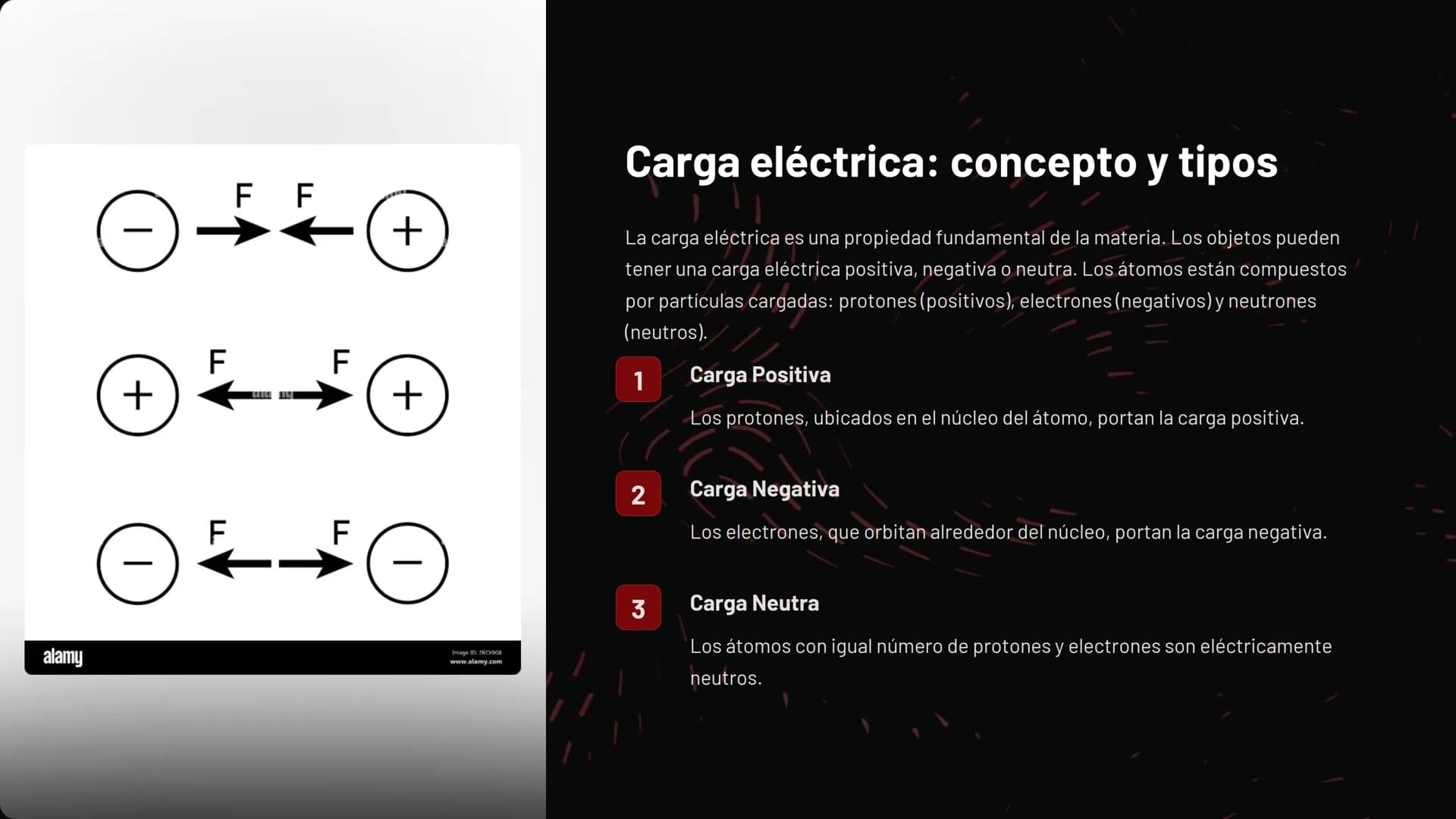 -q
la Electrostática
La electrostática es la rama de la física que estudia las
interacciones entre cargas eléctricas en reposo. La electrici
