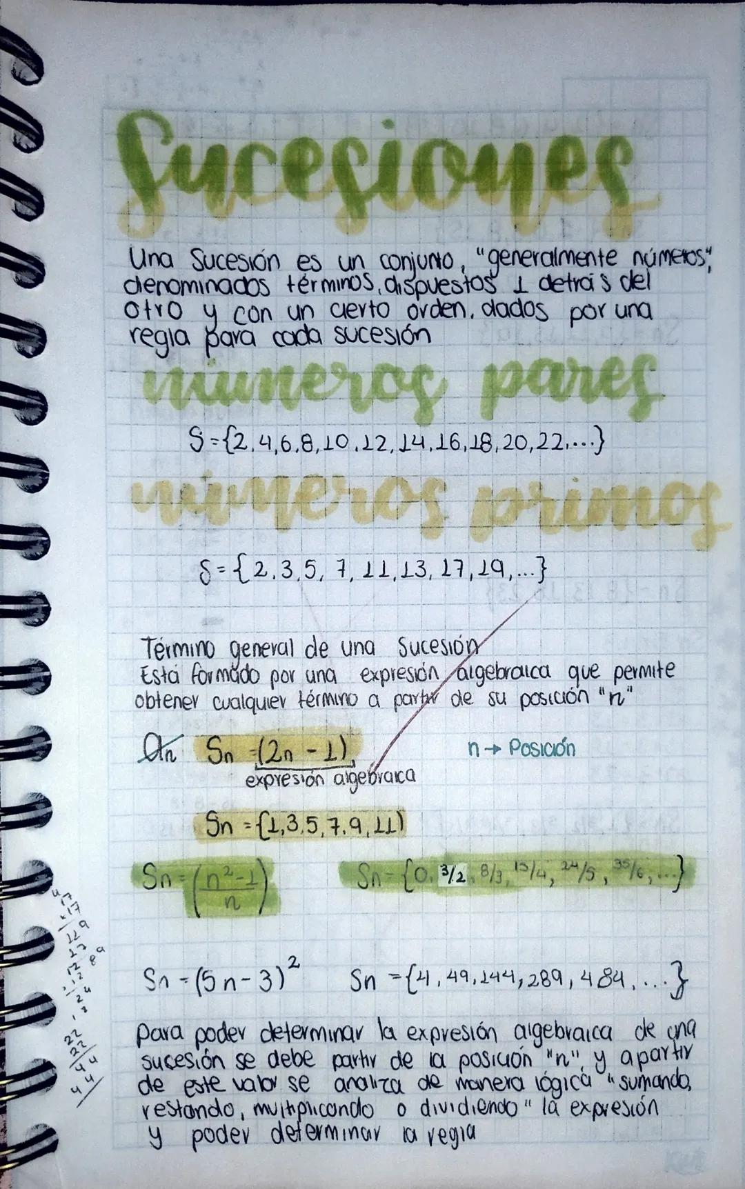 # Suresiones

Una Sucesión es un conjunto, "generalmente números,"
denominados términos, dispuestos I detrois del
Otro y y con un cierto ord