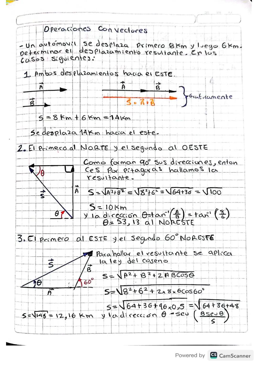 Operaciones con Vectores: Guía y Ejercicios