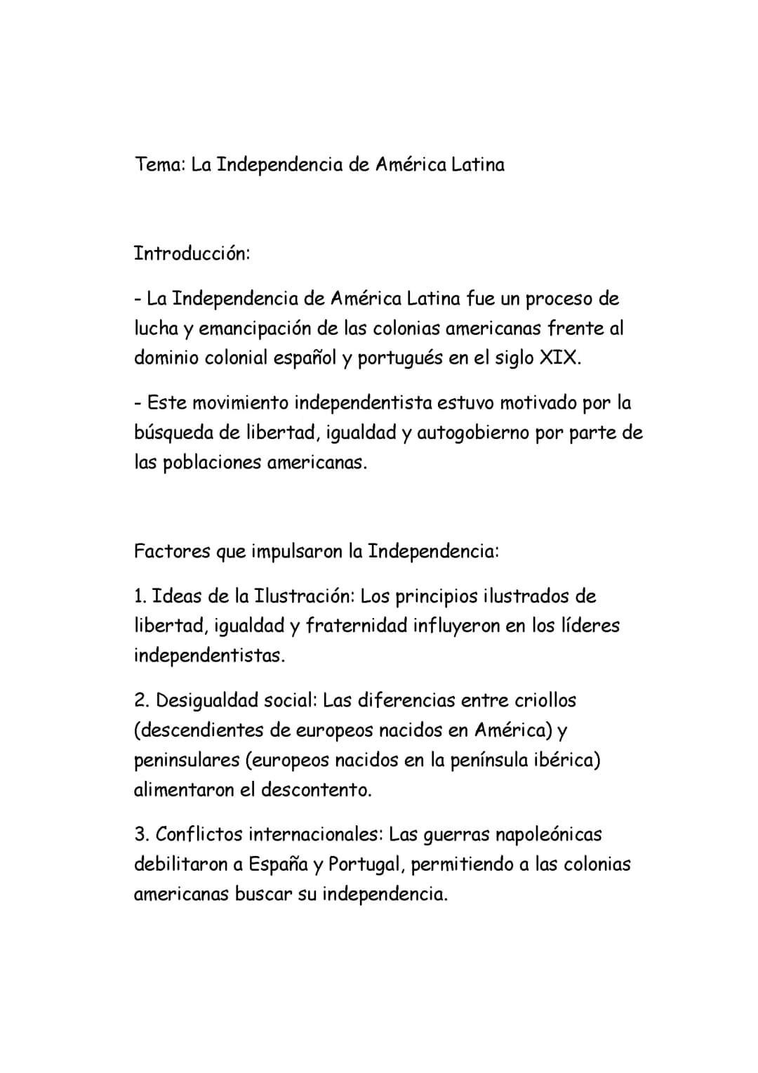 La Independencia de América