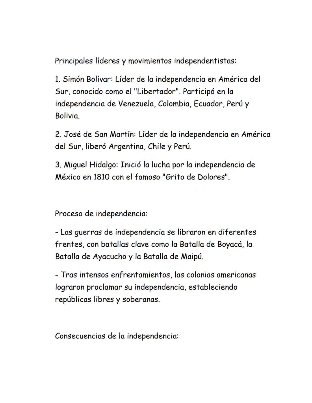Tema: La Independencia de América Latina
Introducción:
-
La Independencia de América Latina fue un proceso de
lucha y emancipación de las co