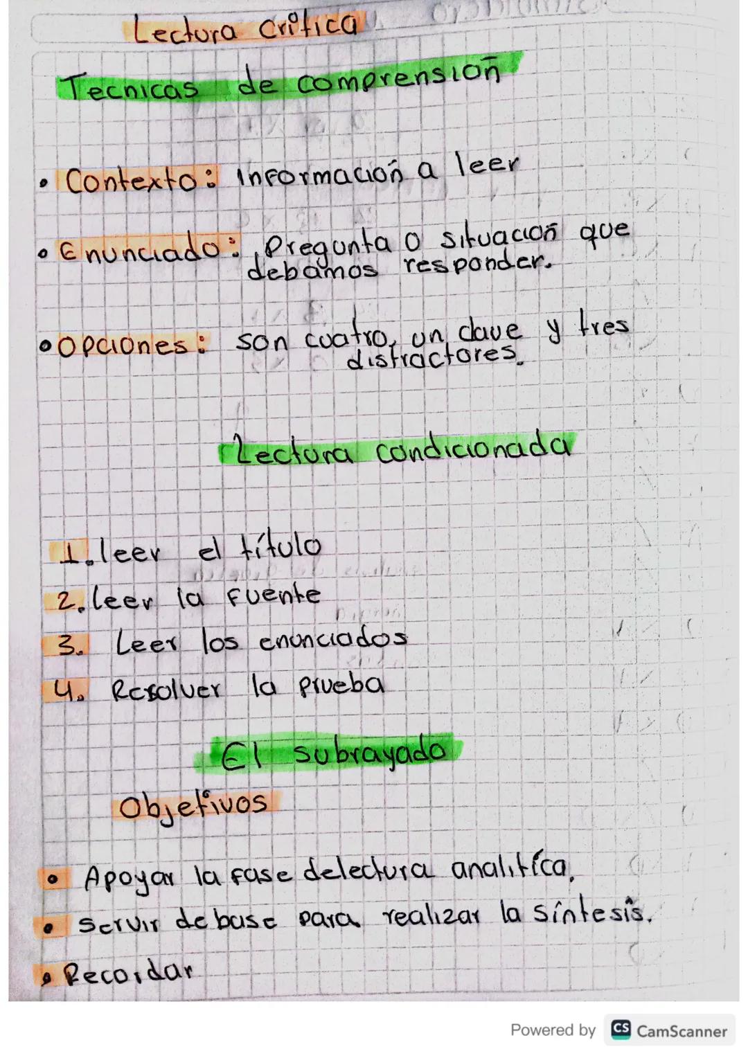 Lectura critica

Tecnicas de comprensión

• Contexto: Información a leer

0
Enunciado: Pregunta o situación que
debamos responder.

•Opcione