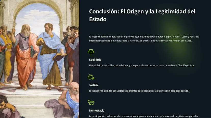 la Filosofía Política
La filosofía política estudia las ideas sobre el poder, la justicia y la
organización social. Examina cómo los seres h