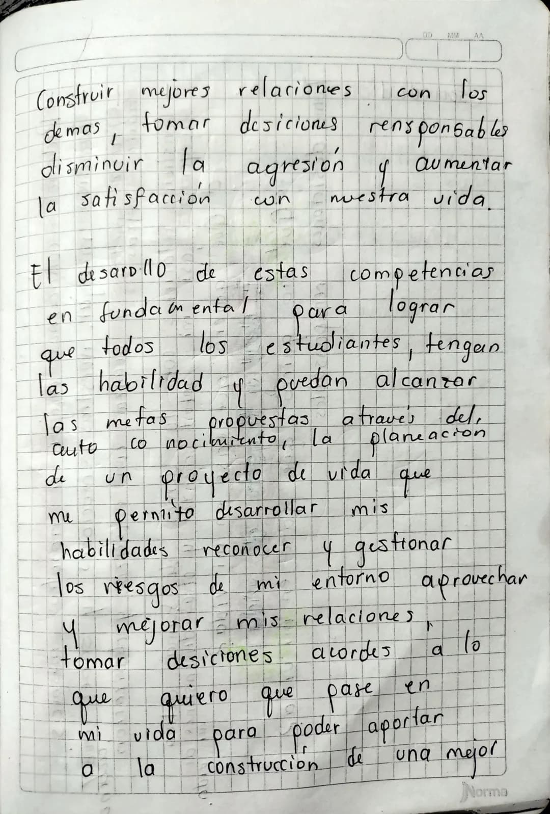 Edeal
Proyecto de
Vida
Norma po
MM
30/05/2024
Tema: Autoconciencia
en
el proyecto
de vida. Aplicacion Instrumento diagnostico.
Objetivo: Des